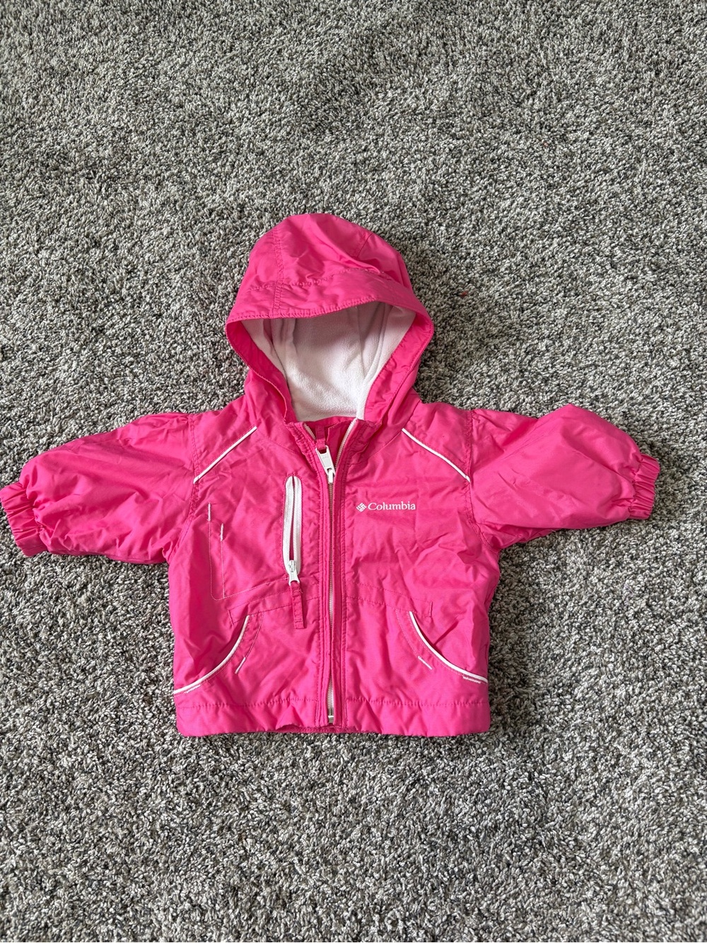 Columbia Baby Girl Pink Fleece Lined Hooded Jacket Coat 6 Months